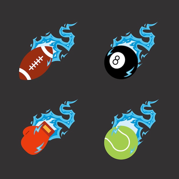 pelota de fútbol volando trueno relámpago flash bola icono diseño vector símbolo creativo