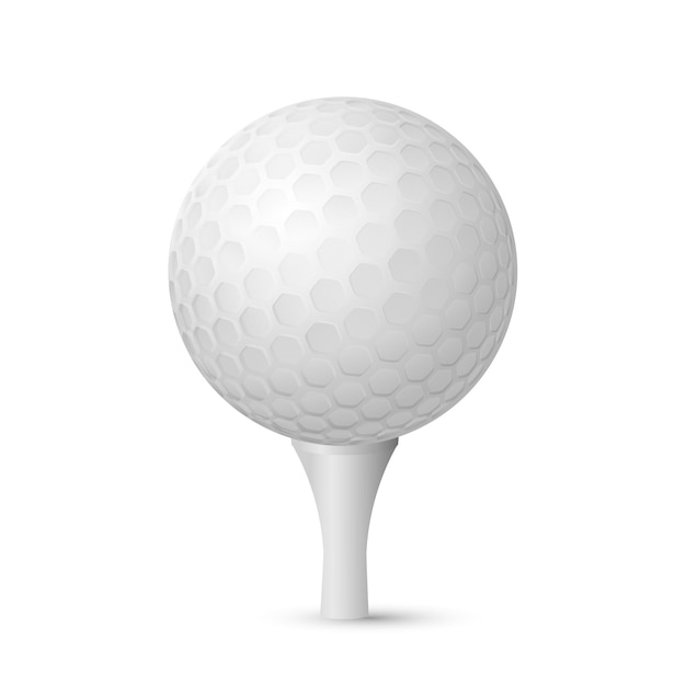 Vector pelota de golf en camiseta blanca ilustración vectorial realista aislada