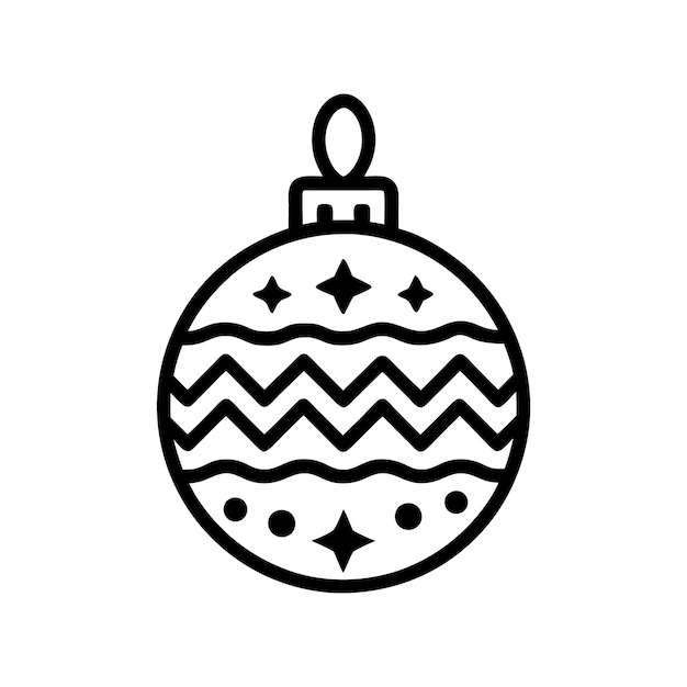 una pelota de Navidad con un patrón de un ornamento dibujado a mano