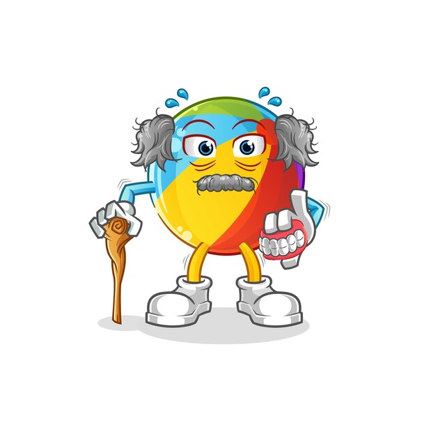 Pelota de playa anciano de pelo blanco. vector de personaje
