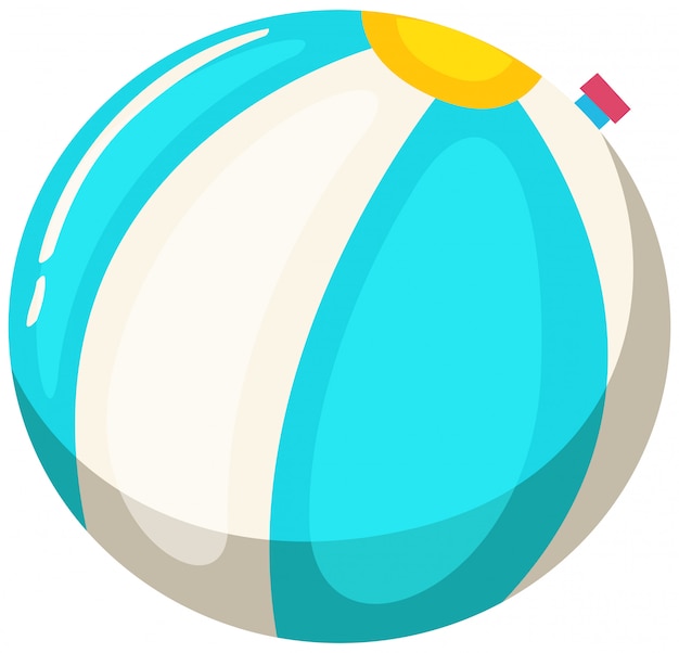 Pelota de playa blanca y azul