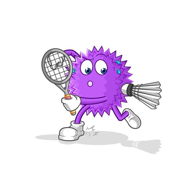 Pelota puntiaguda jugando vector de caracteres de ilustración de bádminton