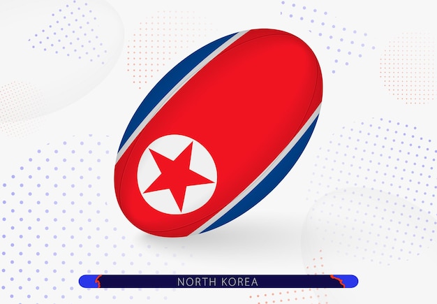 Pelota de rugby con la bandera de Corea del Norte Equipamiento para el equipo de rugby de Corea del Norte