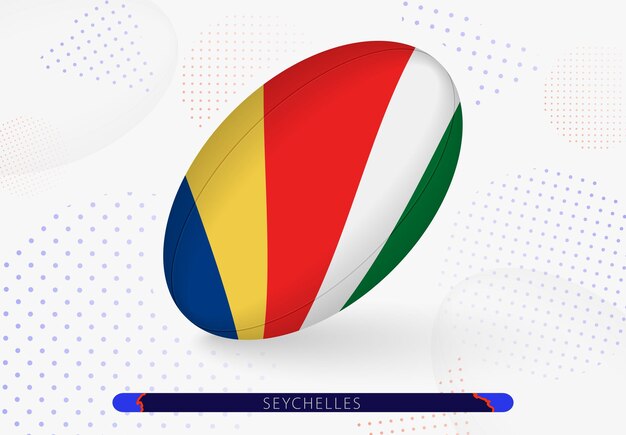 Pelota de rugby con la bandera de Seychelles Equipamiento para el equipo de rugby de Seychelles