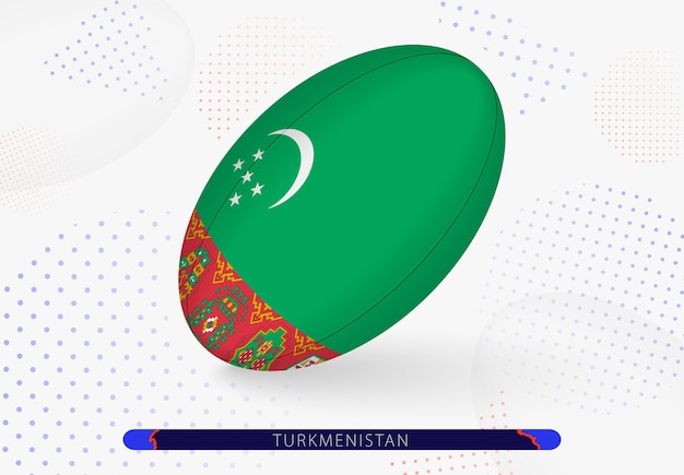 Pelota de rugby con la bandera de Turkmenistán Equipamiento para el equipo de rugby de Turkmenistán