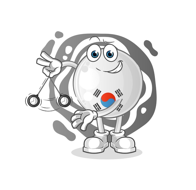 Pelota de tenis hipnotizante caricatura. vector de mascota de dibujos animados