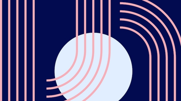 una pelota de tenis rosa y blanca está en el medio de un fondo azul