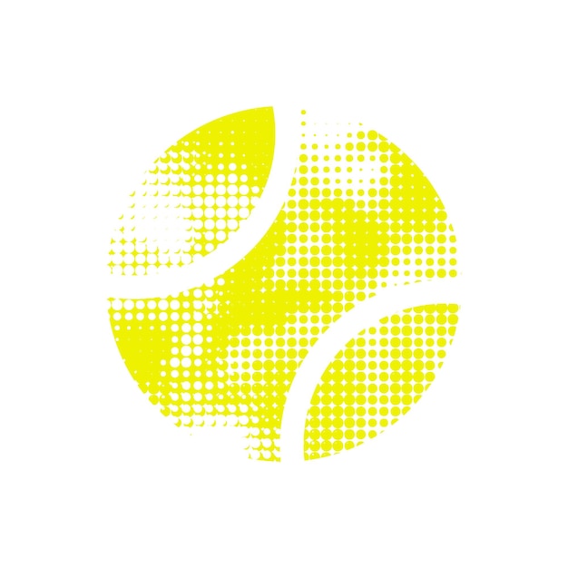 Vector pelota de tenis de semitono amarillo