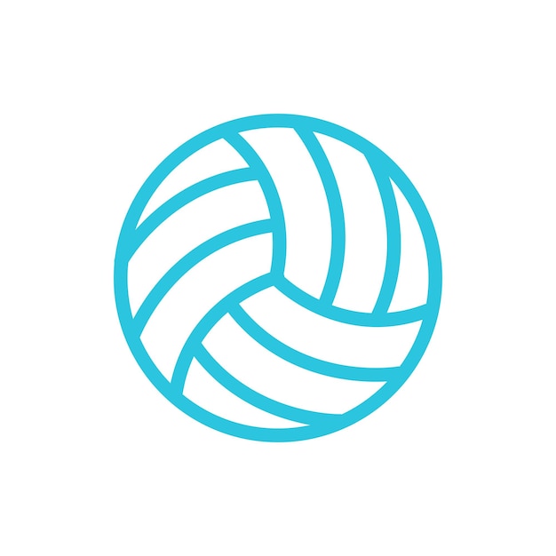 La pelota de voleibol aislada sobre un fondo blanco del conjunto de iconos azules