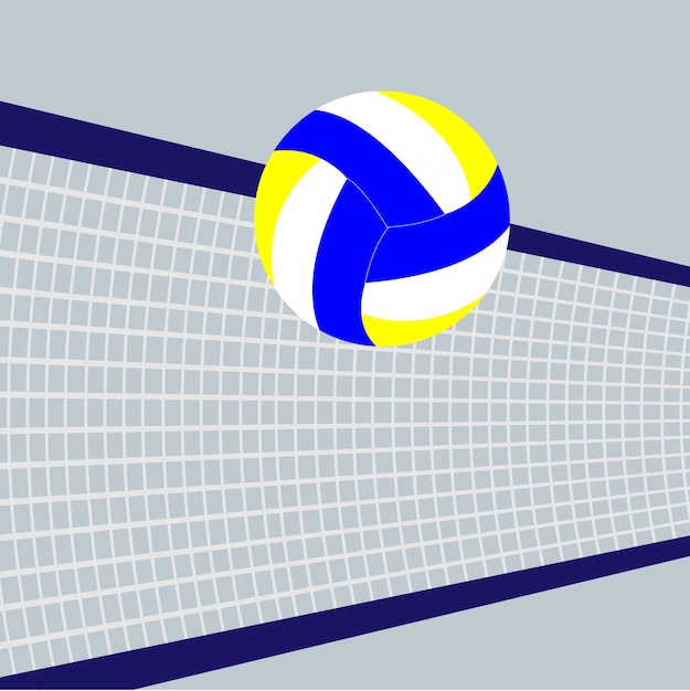 Vector una pelota de voleibol golpea la red