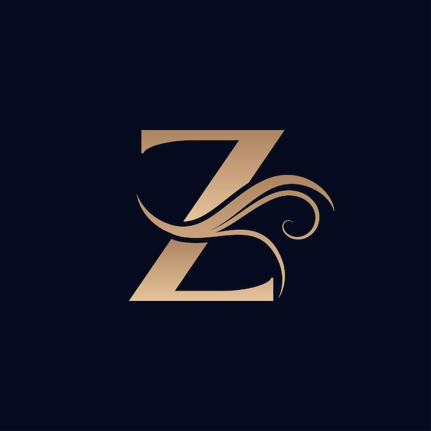 PELUQUERÍA ORO BELLEZA MUJER LOGOTIPO LETRA Z