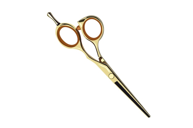 Peluquero estilista tijeras doradas para corte de cabello