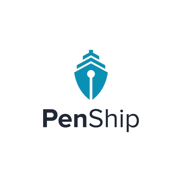 pen and ship diseño de logotipo moderno geométrico creativo simple y elegante