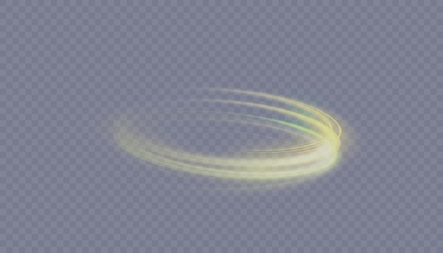 Un penacho brillante de rayos luminosos girando en un rápido movimiento en espiral Remolino dorado claro