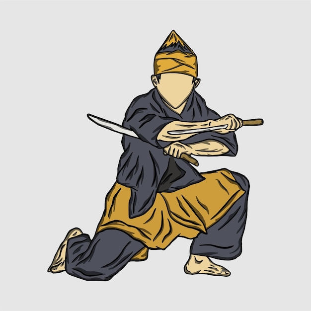 pencak silat ilustración vectorial