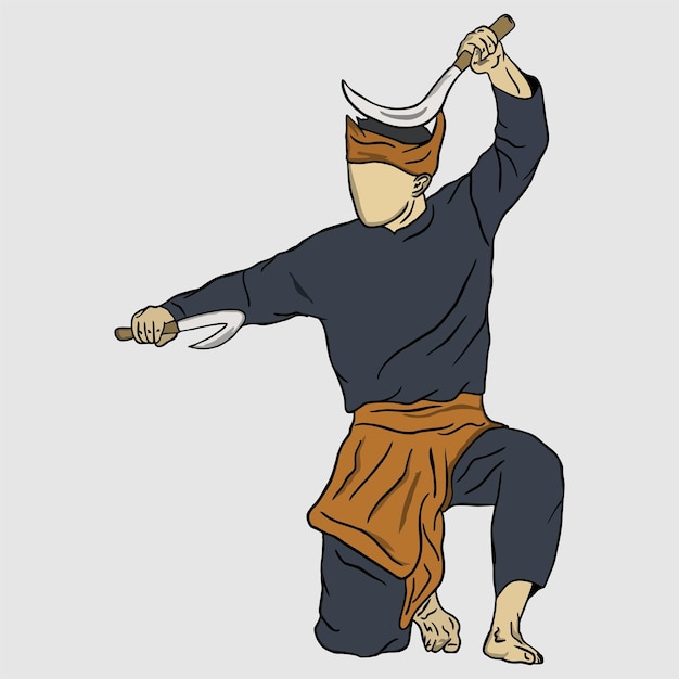 Vector pencak silat ilustración vectorial