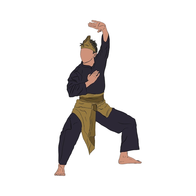 pencak silat lofo icono vector ilustración