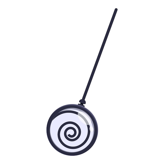 Péndulo en espiral de hipnosis balanceándose sobre un fondo blanco
