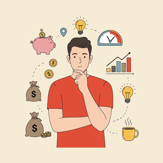 Pensamiento humano Planificación financiera Ideas de negocio Objetivos de ahorro