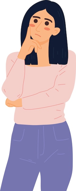 Pensamiento Persona Estado de ánimo Pensativo y confuso Ilustración Gráfica Arte de dibujos animados