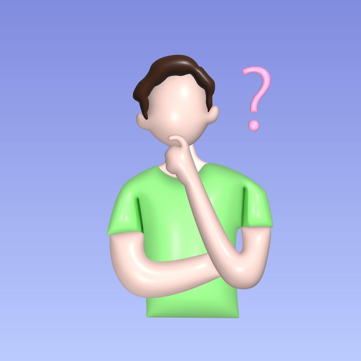 Vector pensar o resolver el concepto de problema realista objeto 3d estilo de dibujos animados vector ilustración colorida
