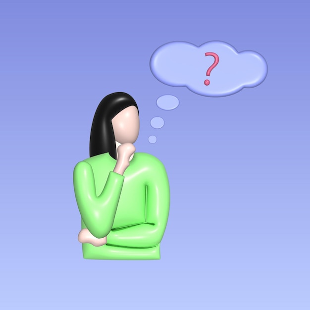 Pensar o resolver el concepto de problema Realista objeto 3d estilo de dibujos animados Vector ilustración colorida