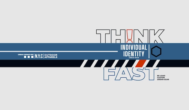 pensar rápido moderno y elegante citas motivacionales tipografía ilustración vectorial diseño de eslogan