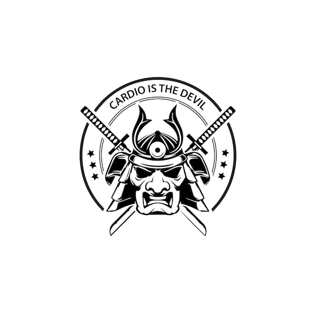 Pentagrama devil warrior vintage retro gaming logo diseño templet