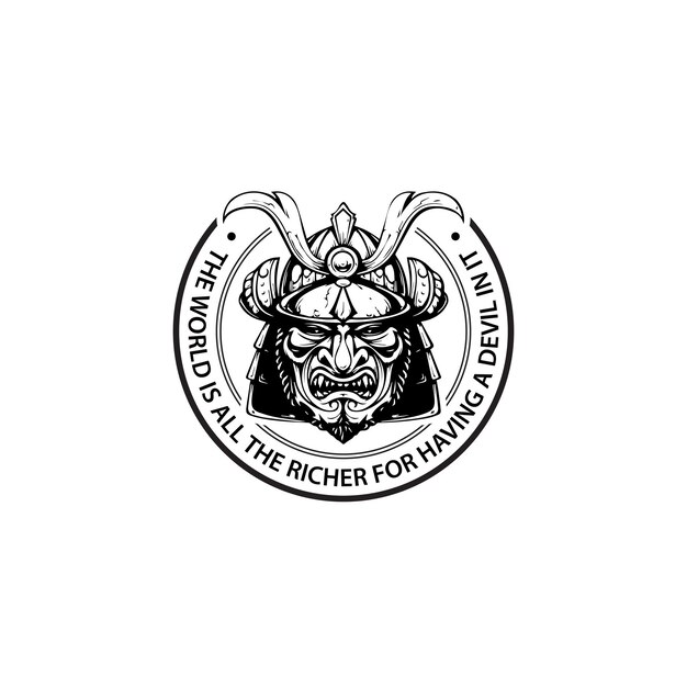 PENTAGRAMA DEVIL WARRIOR VINTAGE RETRO GAMING LOGO DISEÑO TEMPLET