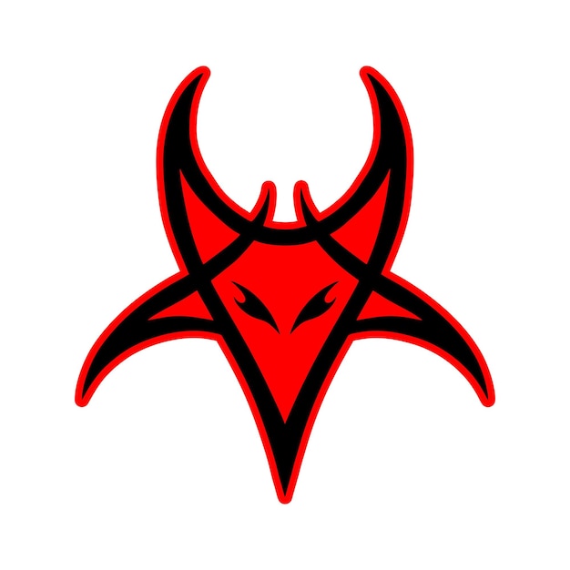 El pentagrama, el signo de Lucifer, la cabeza de una cabra con cuernos en un pentagram, el sigilo de Baphomet.