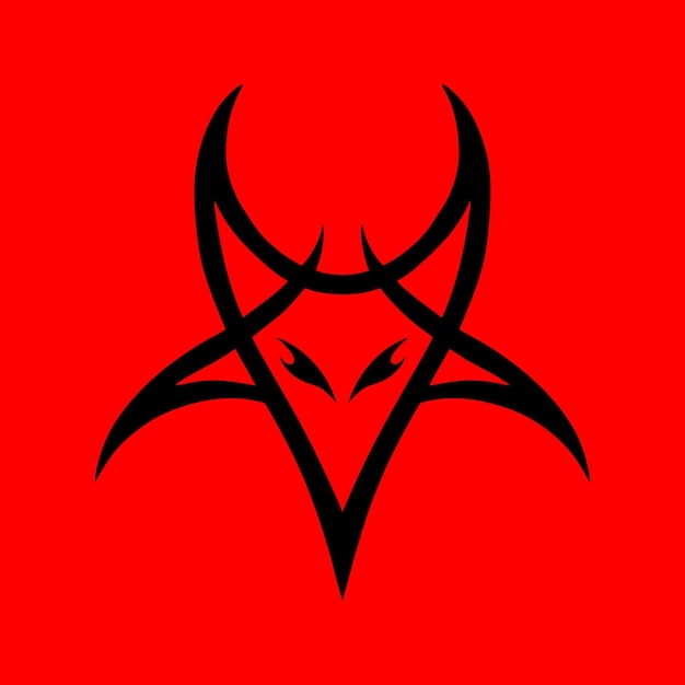 El pentagrama, el signo de Lucifer, la cabeza de una cabra con cuernos en un pentagram, el sigilo de Baphomet.