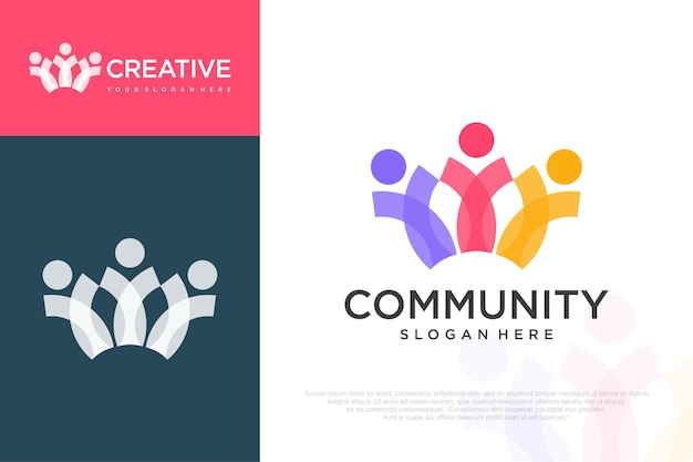People logo design Community human Logo people logo design element vector illustration
