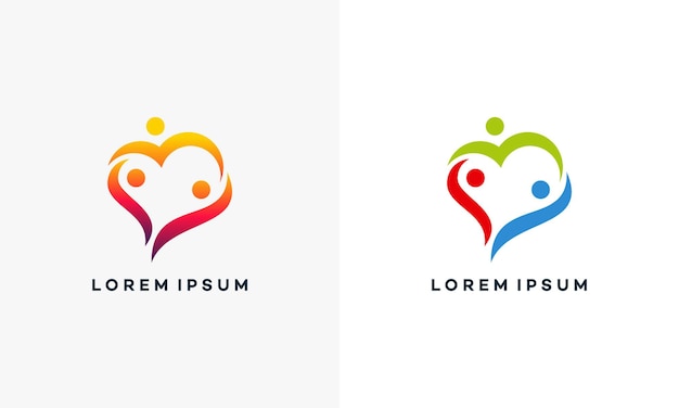 People Love logo diseña el concepto de ilustración vectorial, plantilla de logotipo Family Care, símbolo de amor