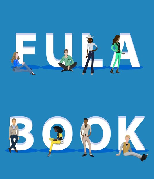 People on Fula Book para presentaciones de aplicaciones móviles web
