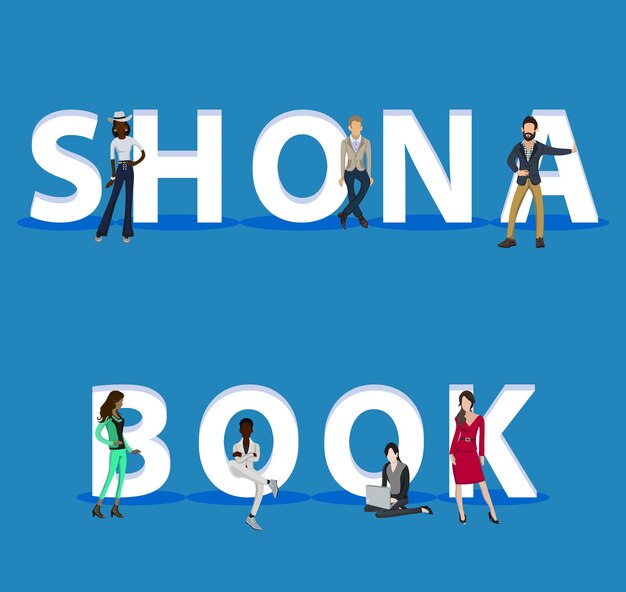People on Shona Book para presentaciones de aplicaciones móviles web