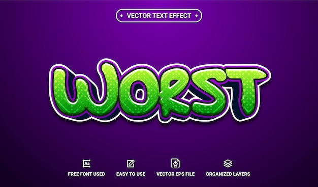 El peor efecto de texto vectorial editable