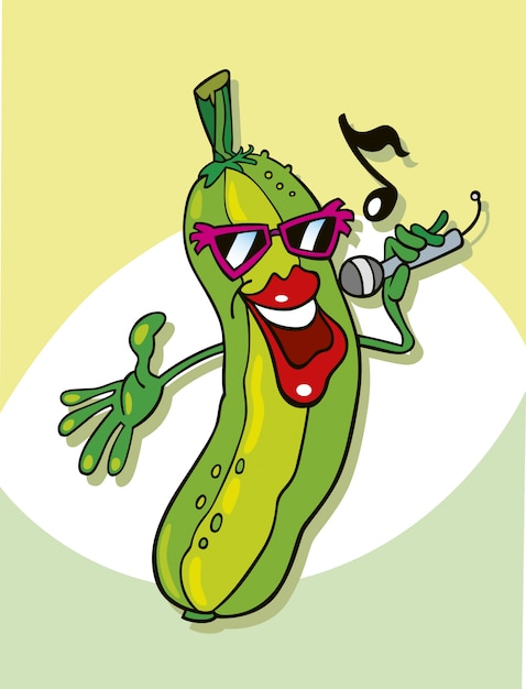 Vector pepino cantando