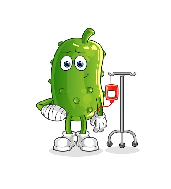 Pepino enfermo en vector de caracteres de ilustración IV