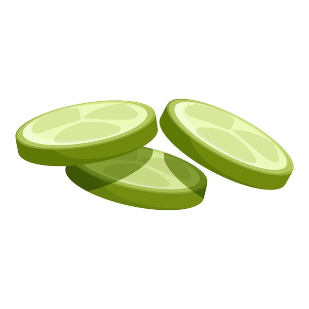 pepino verde cortado flotando sobre un fondo blanco