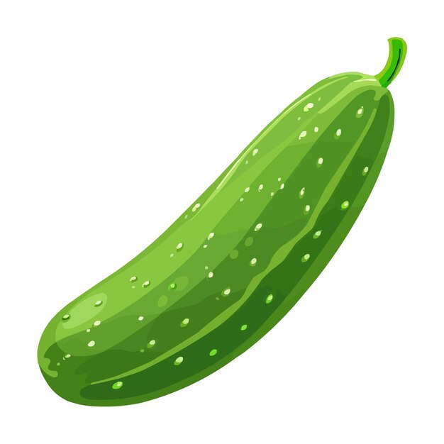 un pepino verde se muestra sobre un fondo blanco