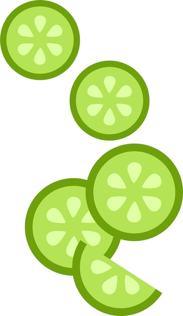 pepinos en rebanadas planas de verduras