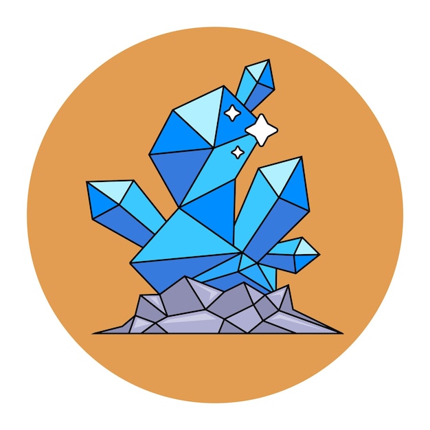 Pepita preciosa de forma geométrica de cristal mágico azul de la tierra