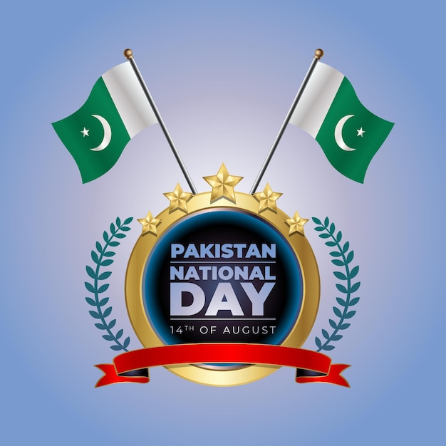 Vector pequeña bandera nacional de pakistán en círculo con fondo de color garadasi azul.