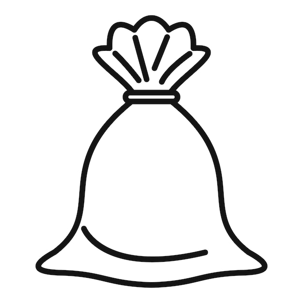Pequeña bolsa de mango de icono de basura contorno vector Eco saco