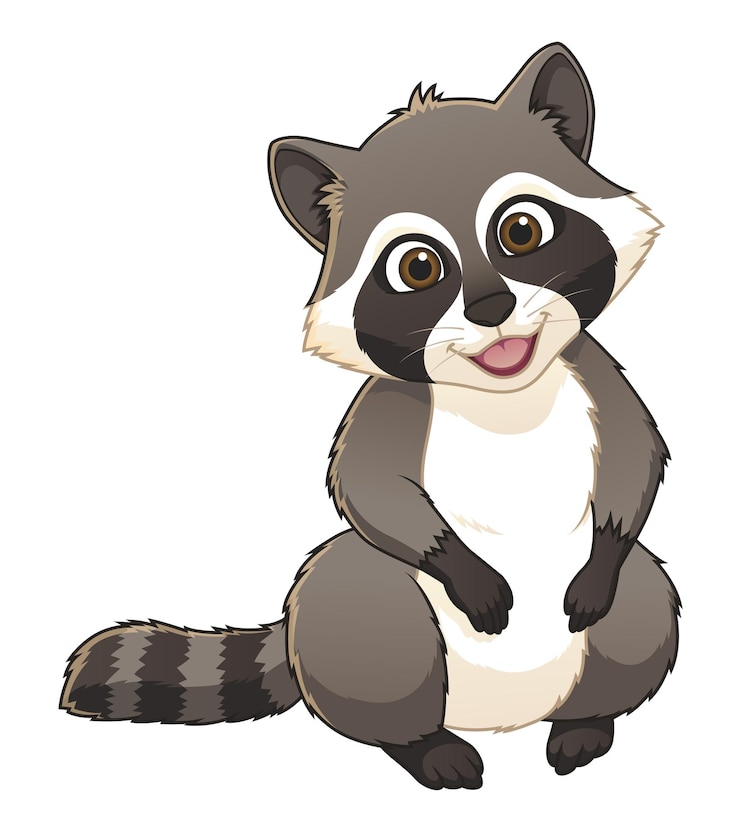 Vector pequeña ilustración de animales de dibujos animados de mapache