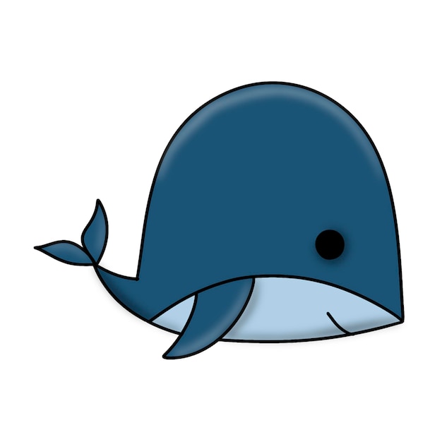 una pequeña ilustración vectorial de una ballena bebé