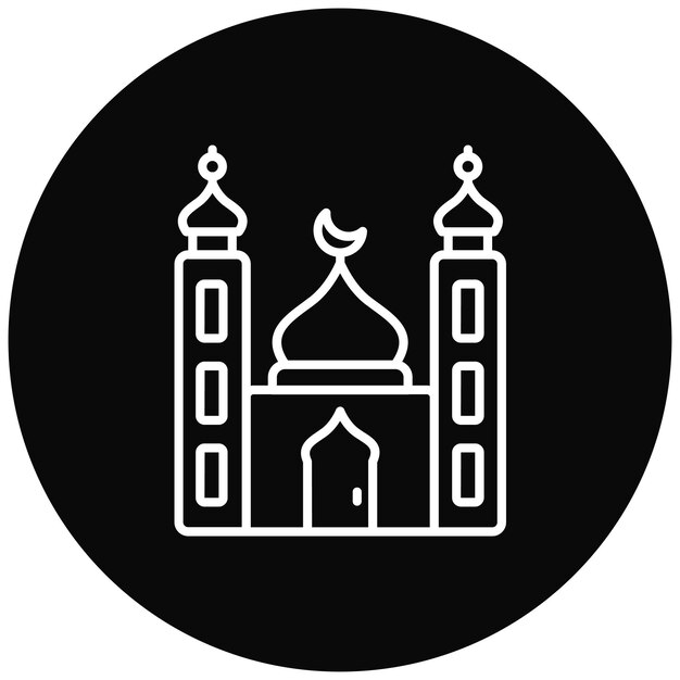 Pequeña imagen vectorial del icono de la mezquita Se puede usar para el Ramadán