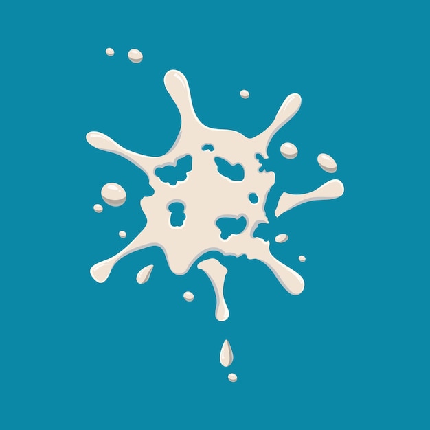 Pequeña mancha de icono de leche aislada sobre fondo azul Símbolo líquido