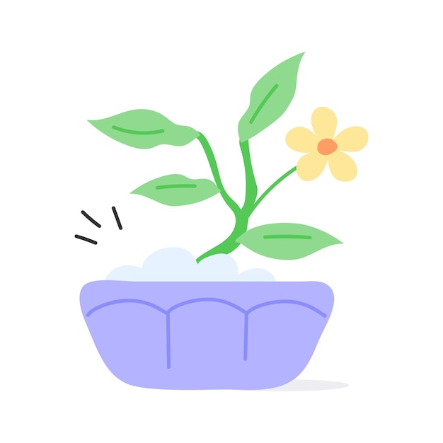Pequeña planta en olla que simboliza el crecimiento y la agricultura sostenible