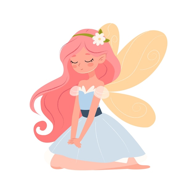 Pequeña princesa de hadas Hadas lindas de dibujos animados que vuelan Muñecas de cuentos infantiles y personajes mágicos